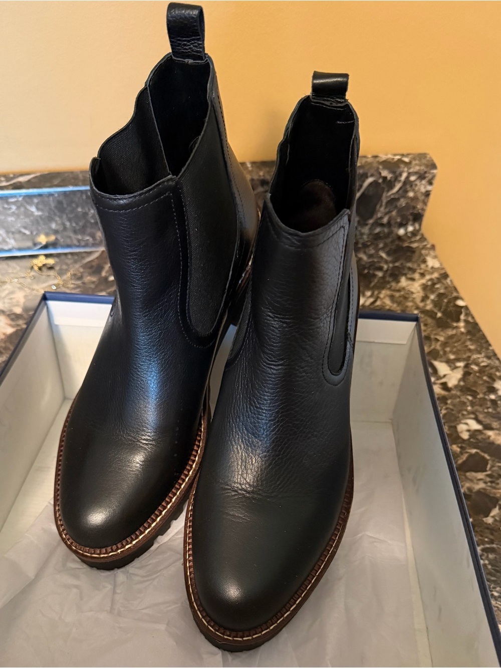 Caslon Black Chelsea Ankle Boots with Trim